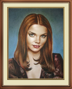 Портрет Лизы Боярской, выполненный маляной краской, сухой кистью
